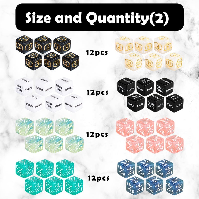 LAMJAM 66 Pieces MTG Dice Counters Keyword Metal Tokens +1/+1 Buff Counter Dice Set Spindown D20 for MTG, TCG, Magic Cards Gaming Accessories - Image 4